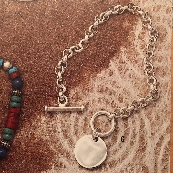 Silpada Sterling Silver Rolo Link Disc Charm Bracelet B0481 - Picture 2 of 9